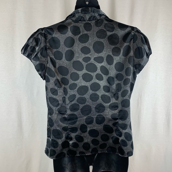 Apt 9 Satiny Polka Dot Fitted Dress shirt Blouse, Size XL - Picture 3 of 5